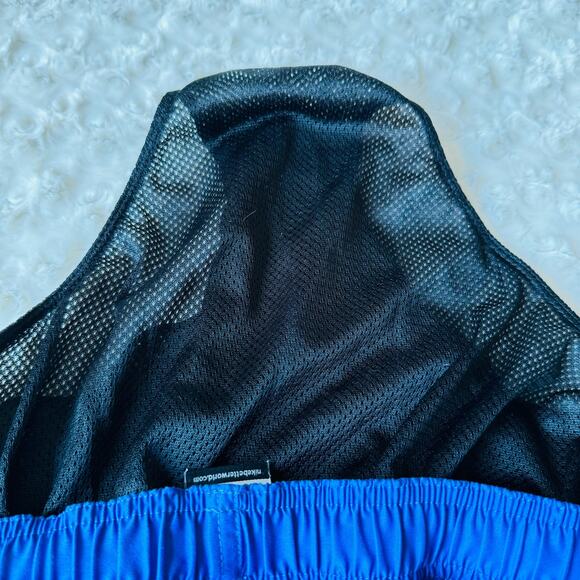 NIKE Swoosh Elastic Drawstring Lined Board Shorts Cargo Blue Swim Trunks Small - Picture 9 of 9